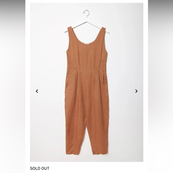 Black Crane Linen Jumpsuit/Overalls - Picture 13 of 13